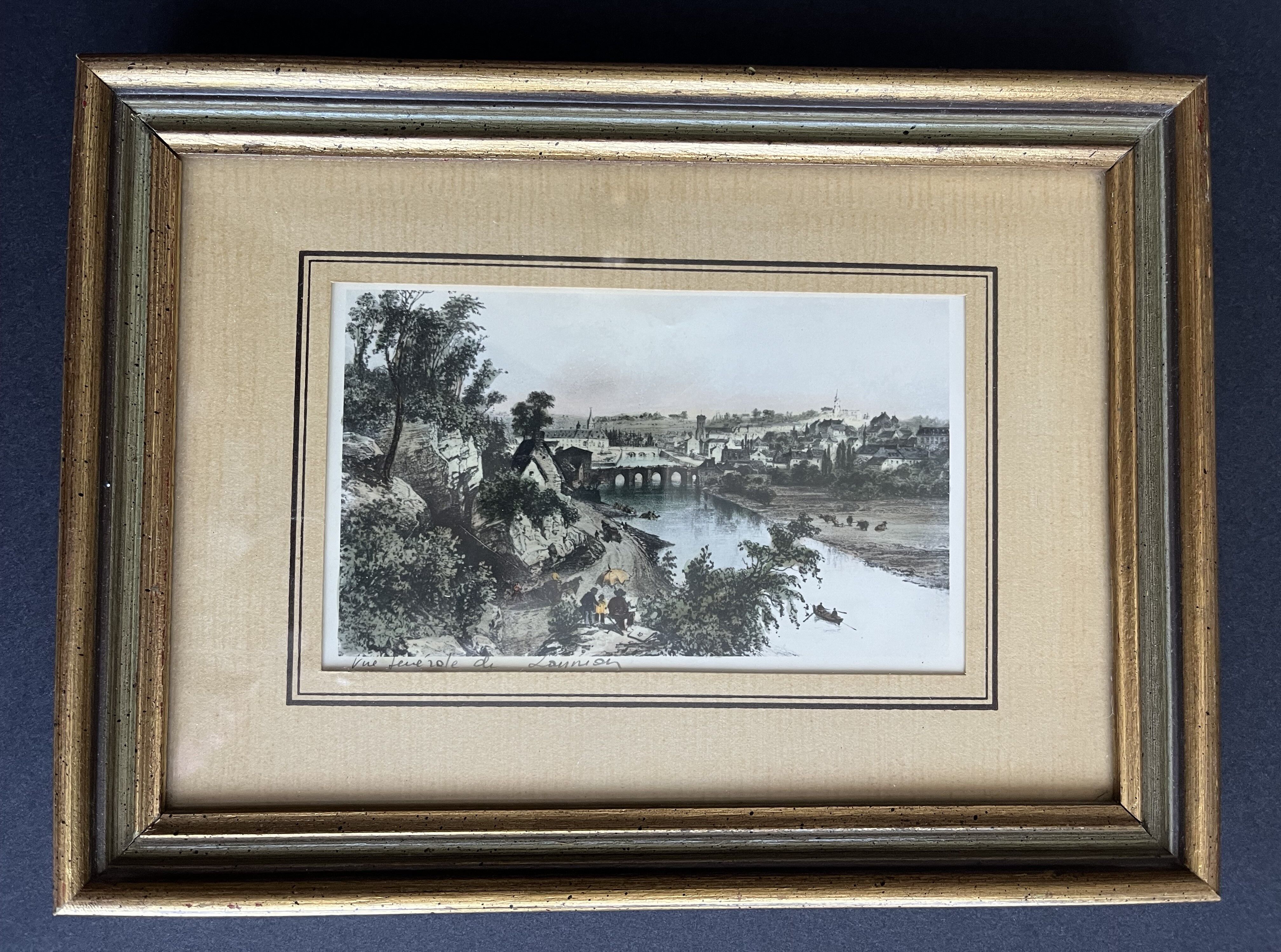 Table: watercolor engraving