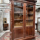 Speckled mahogany bookcase of Napoleon III XIX century