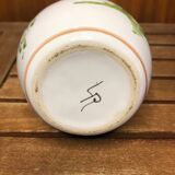 Old Vase Soliflore MOUSTIERS White Ceramic Vintage Painted Decor #A484