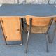 Vintage children's desk and its chair, Hitier spirit, 1950s modernist.