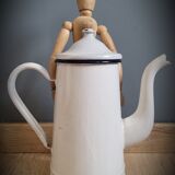 White enamelled coffee maker
