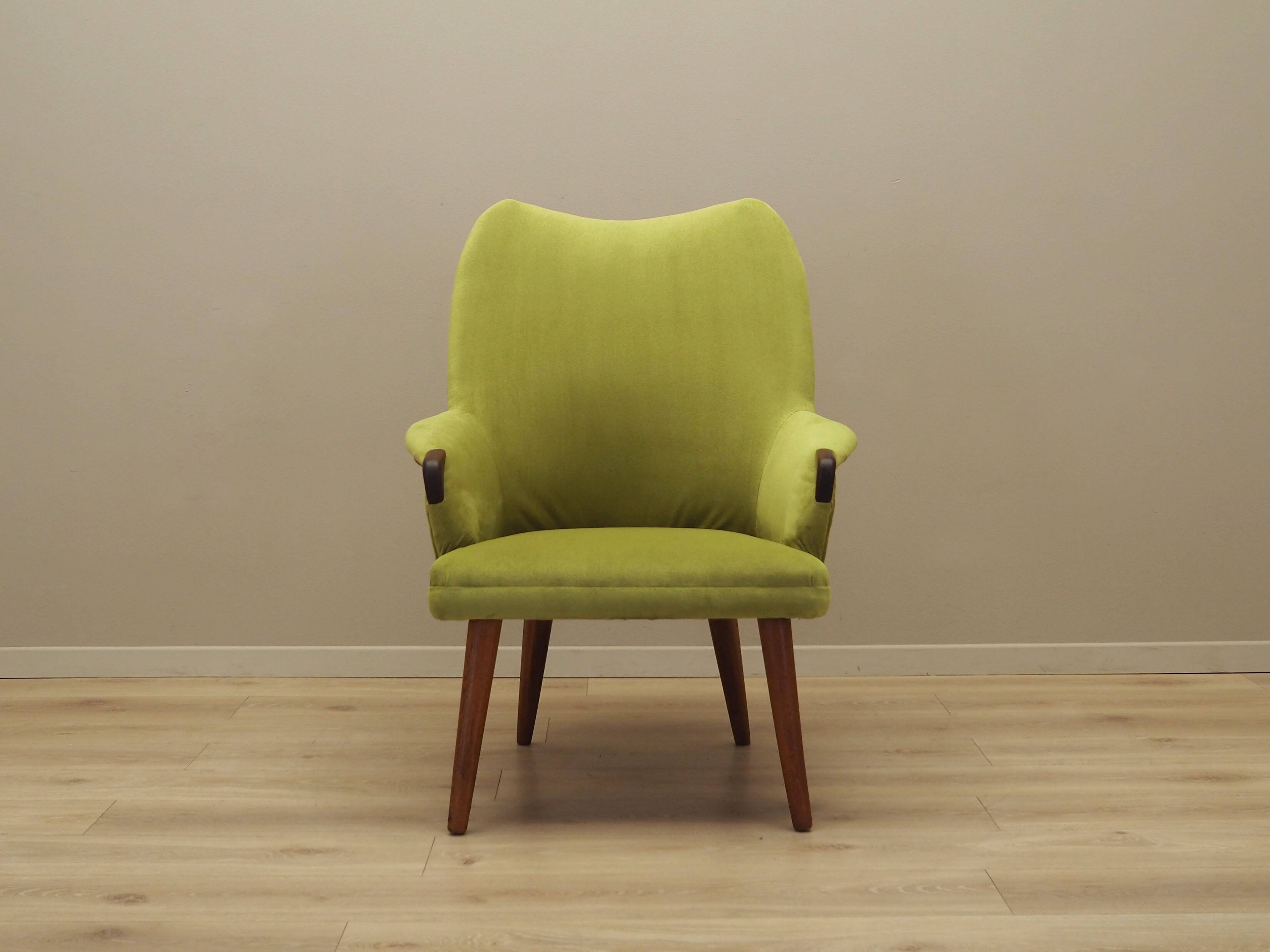 Green armchair, Danish design, 1970s, production: Denmark