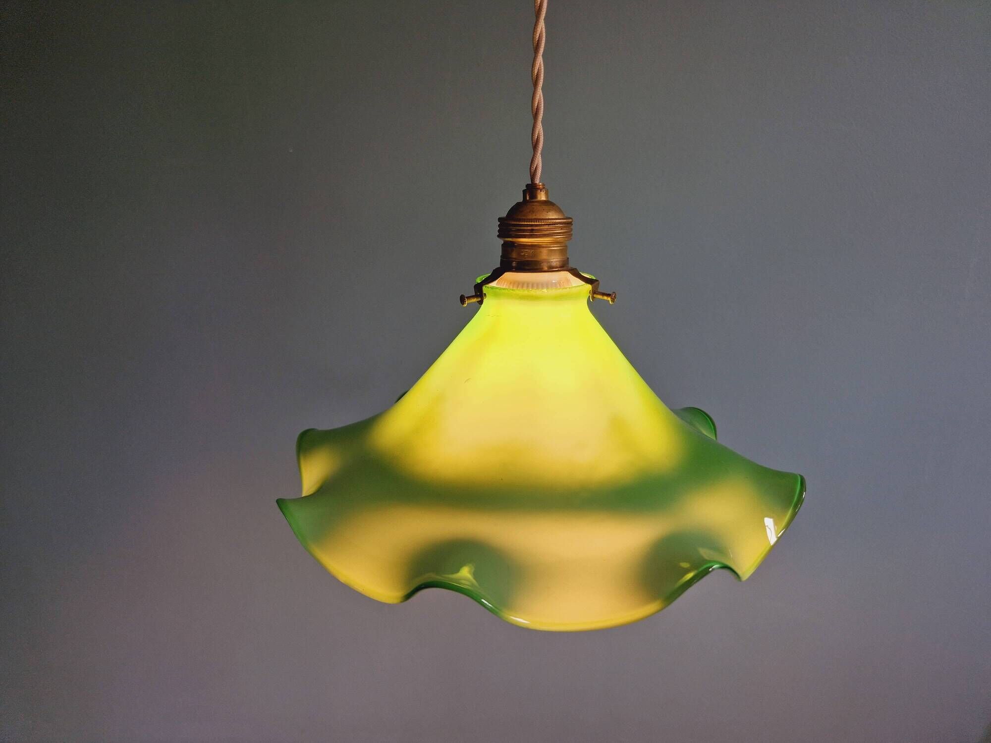 Vintage pendant light in opaline 1960s 1970s