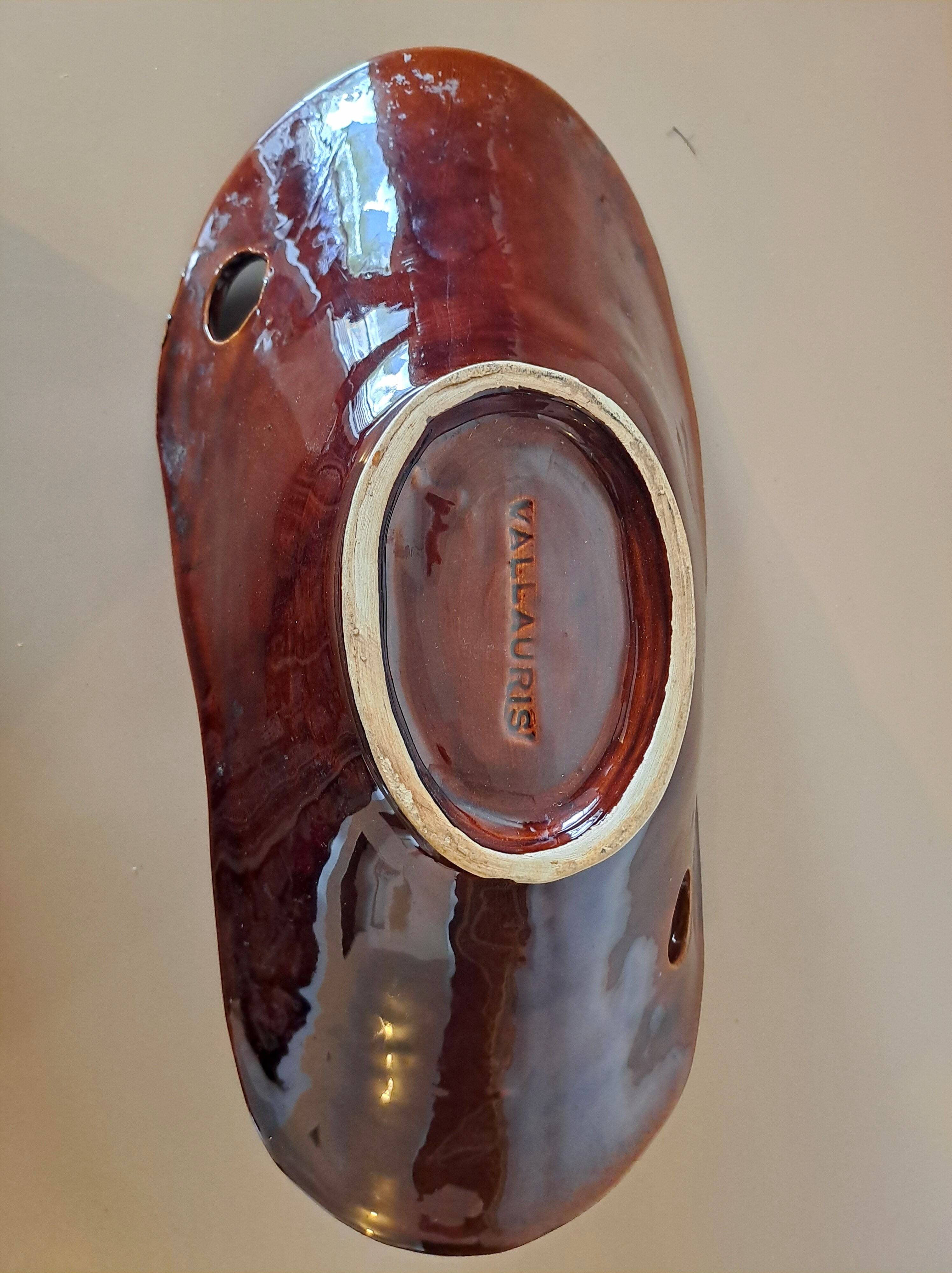 Vintage decorative glazed ceramic bowl from Vallauris – 1960s