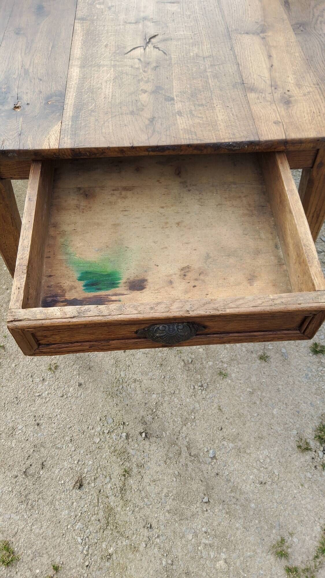 Farmhouse table NINETEENTH CENTURY OAK 200cm feet spindles 3 drawers belt