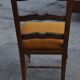 Pair of mid-century chairs from the 1950s in brown oak and straw yellow velvet — set of 2