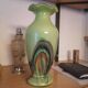 Petit vase opaline tons verts 1980