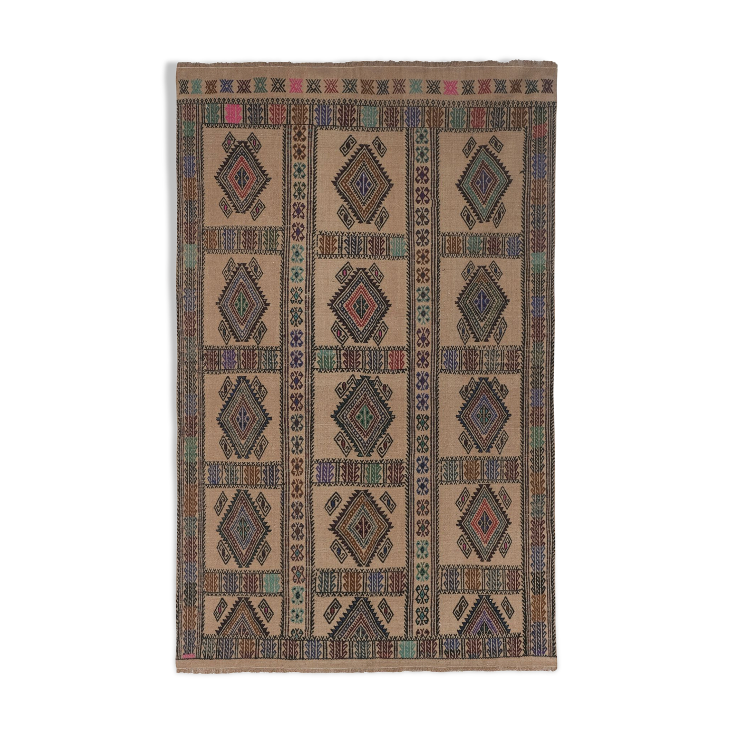 Vintage Turkish rug from Oushak, hand-woven 151x221 cm