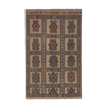 Tapis vintage turc de oushak tissé à la main 151x221 cm