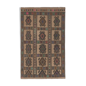 Vintage Turkish rug from Oushak, hand-woven 151x221 cm
