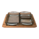 Mid-Century Danish Teak Cabaret Trays with Holmegaard Glasses, 1960s, Set of 4