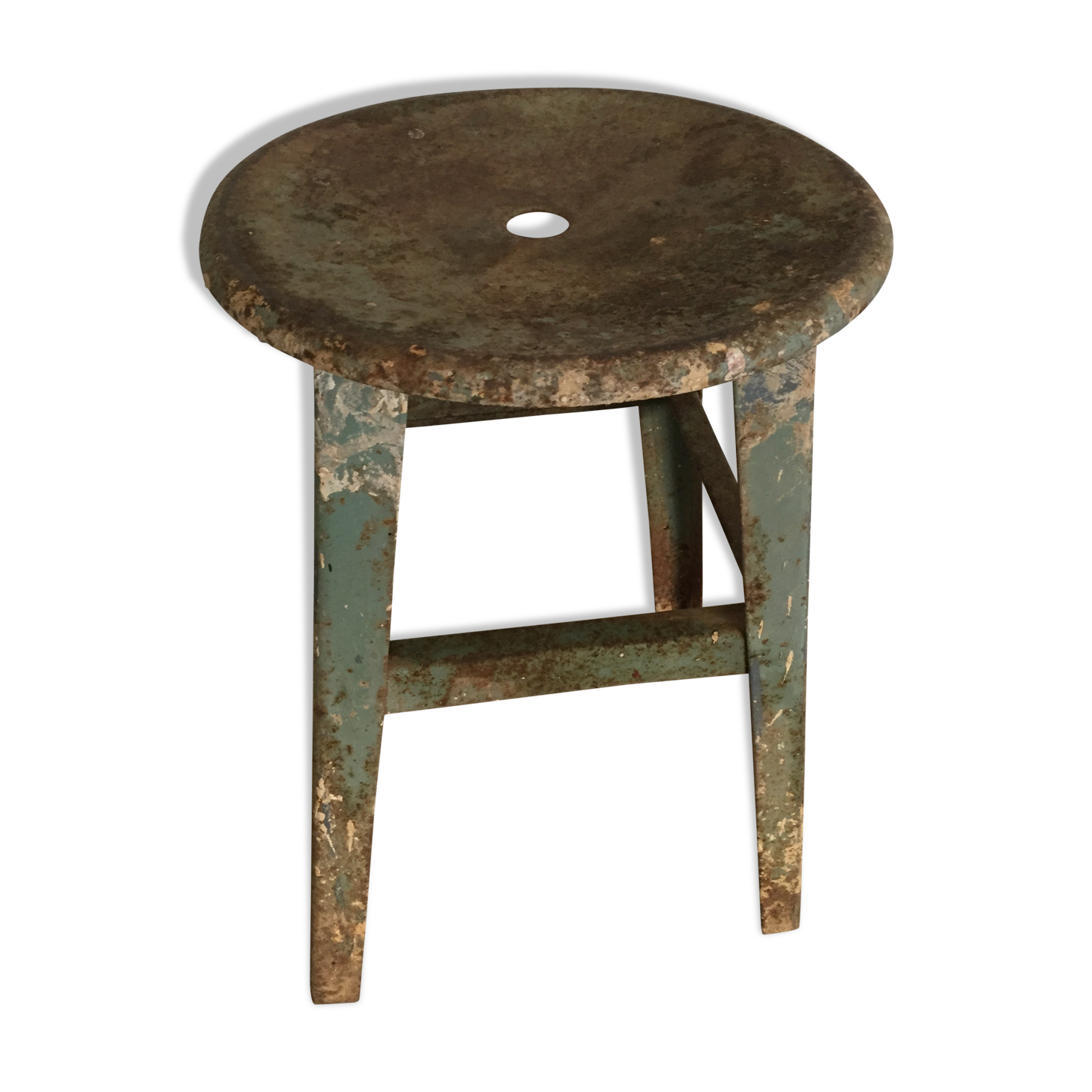 Tabouret d'atelier esprit wabi-sabi