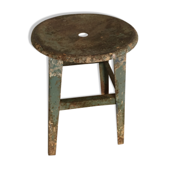Tabouret d'atelier esprit wabi-sabi