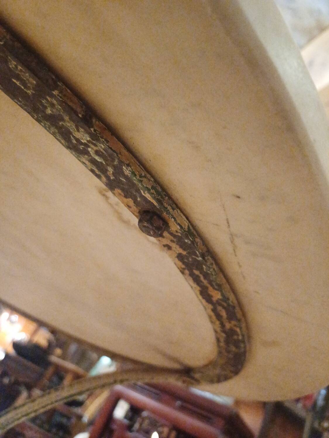 Large bistro pedestal table, 70 cm in diameter, circa 1900.