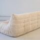 Togo 3 places et fauteuil en velours côtelé blanc