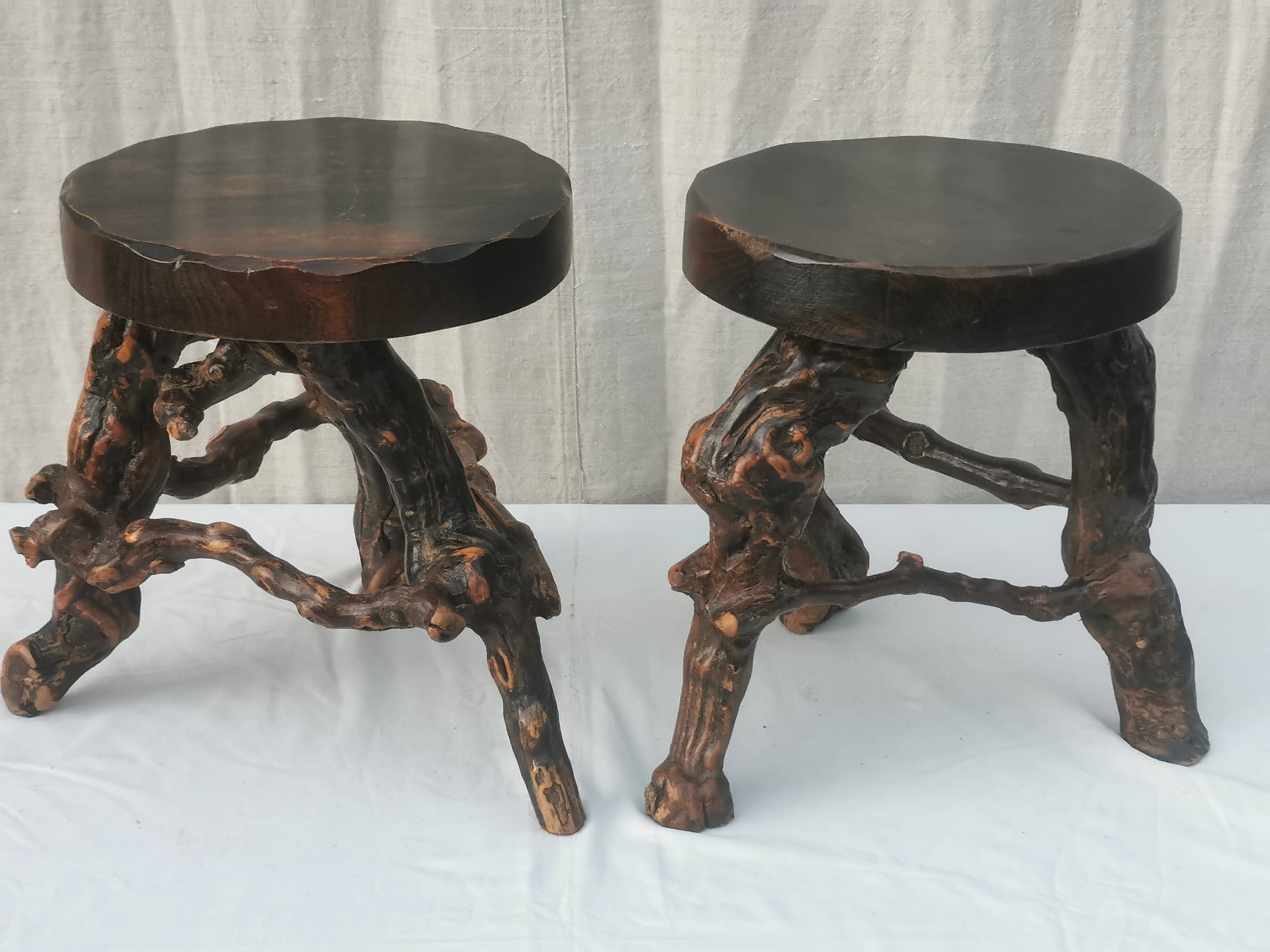 Pair of “brutalist” stools