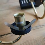 Paire d'appliques laiton et verre 1960