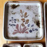 Set of stoneware dishes by Chantal and Thierry Robert