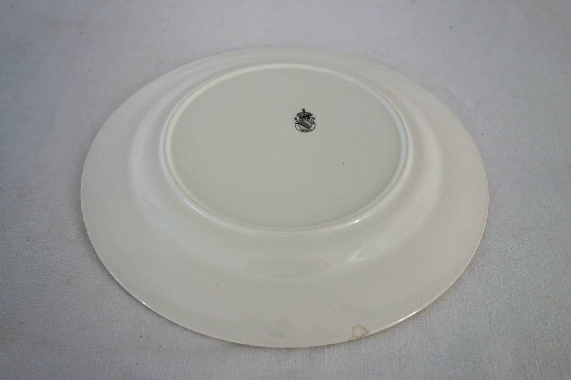 Serving dishes with floral decoration, vintage Luneville FG