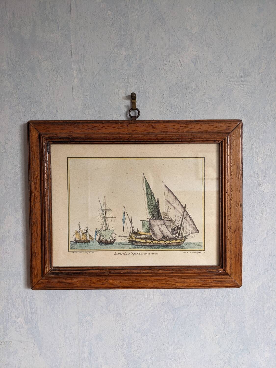 Engraving "Bremond on the port at the corner of Reboul"