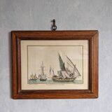 Engraving "Bremond on the port at the corner of Reboul"