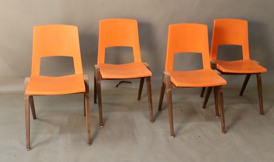 Suite of 4 vintage stamp chairs