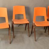 Suite de 4 chaises vintage stamp