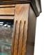 Vintage shallow wall display cabinet in wood / shelf