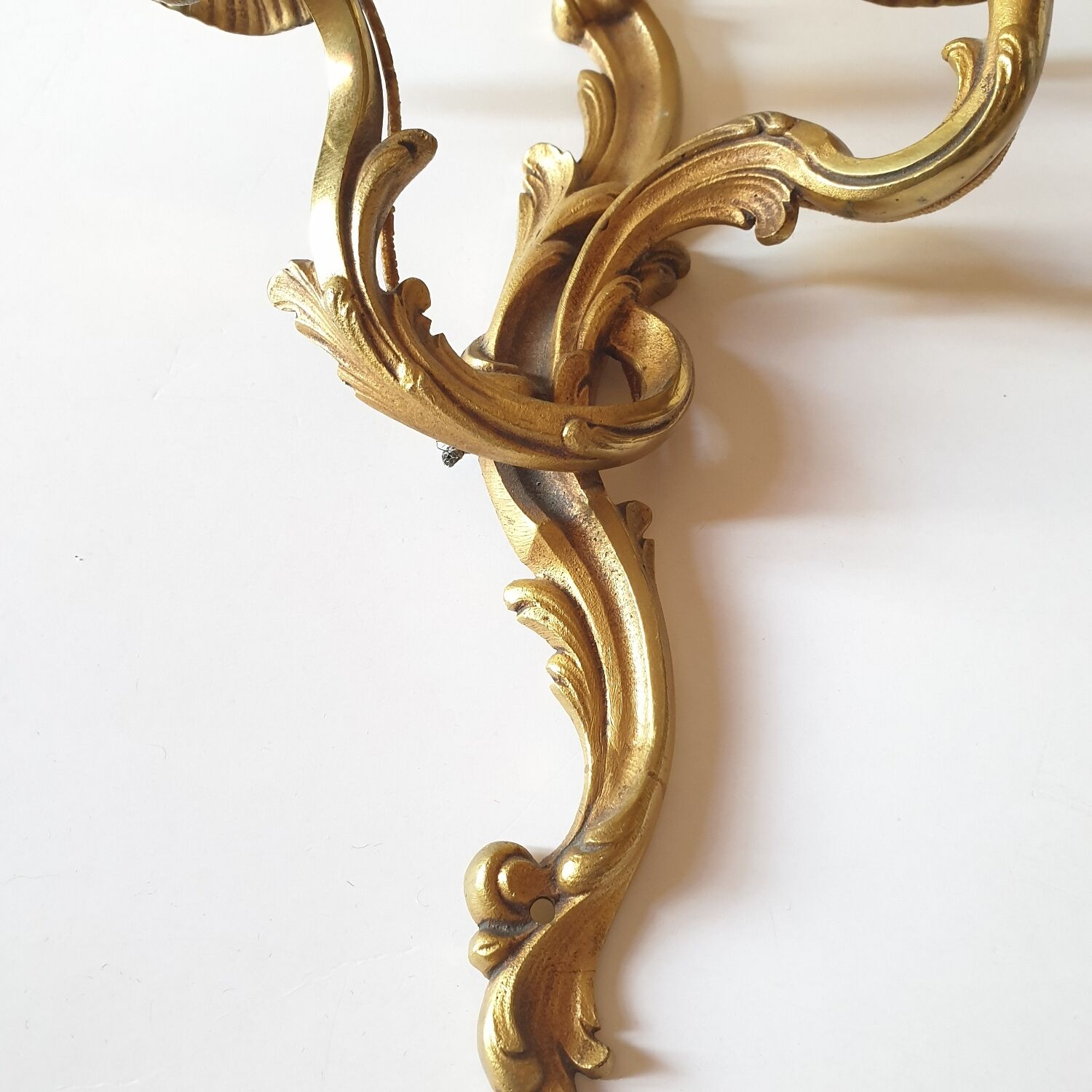 Pair of wall lamp in gilded bronze XXth style Louis XV France