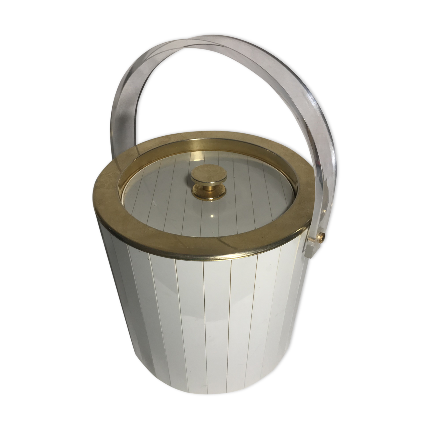 Former The Turnwald Collection International grey & gold vintage ice bucket