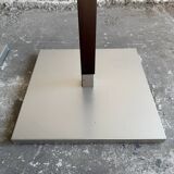 Set of 2 Calligaris holders — silver gray with dark brown wood, metal, and wood design