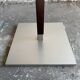 Set of 2 Calligaris holders — silver gray with dark brown wood, metal, and wood design