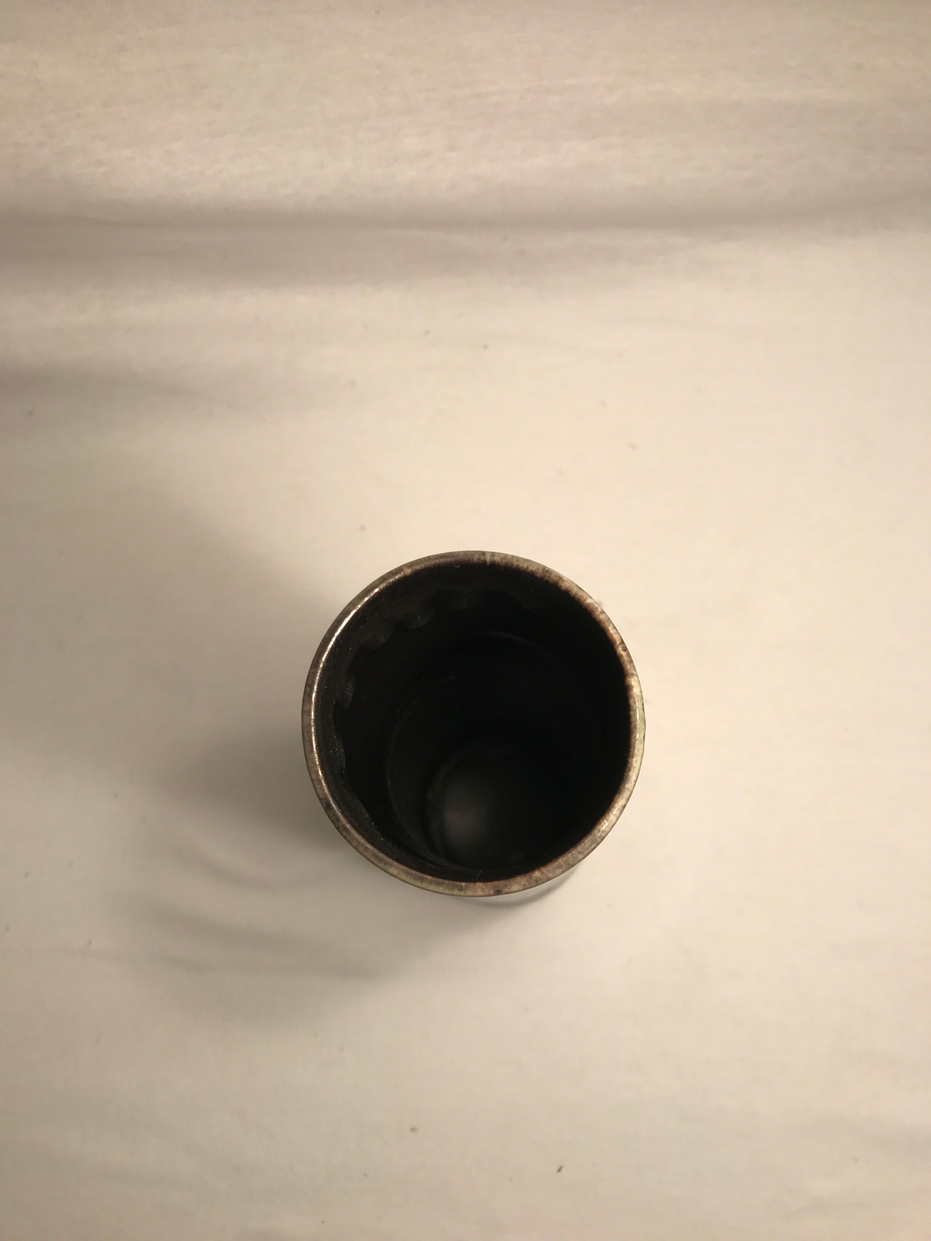 Old Gander vase model my - cylinder ceramic black & green flowers to decoration