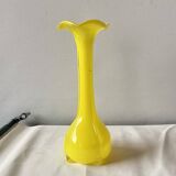 Vintage yellow blown glass vase