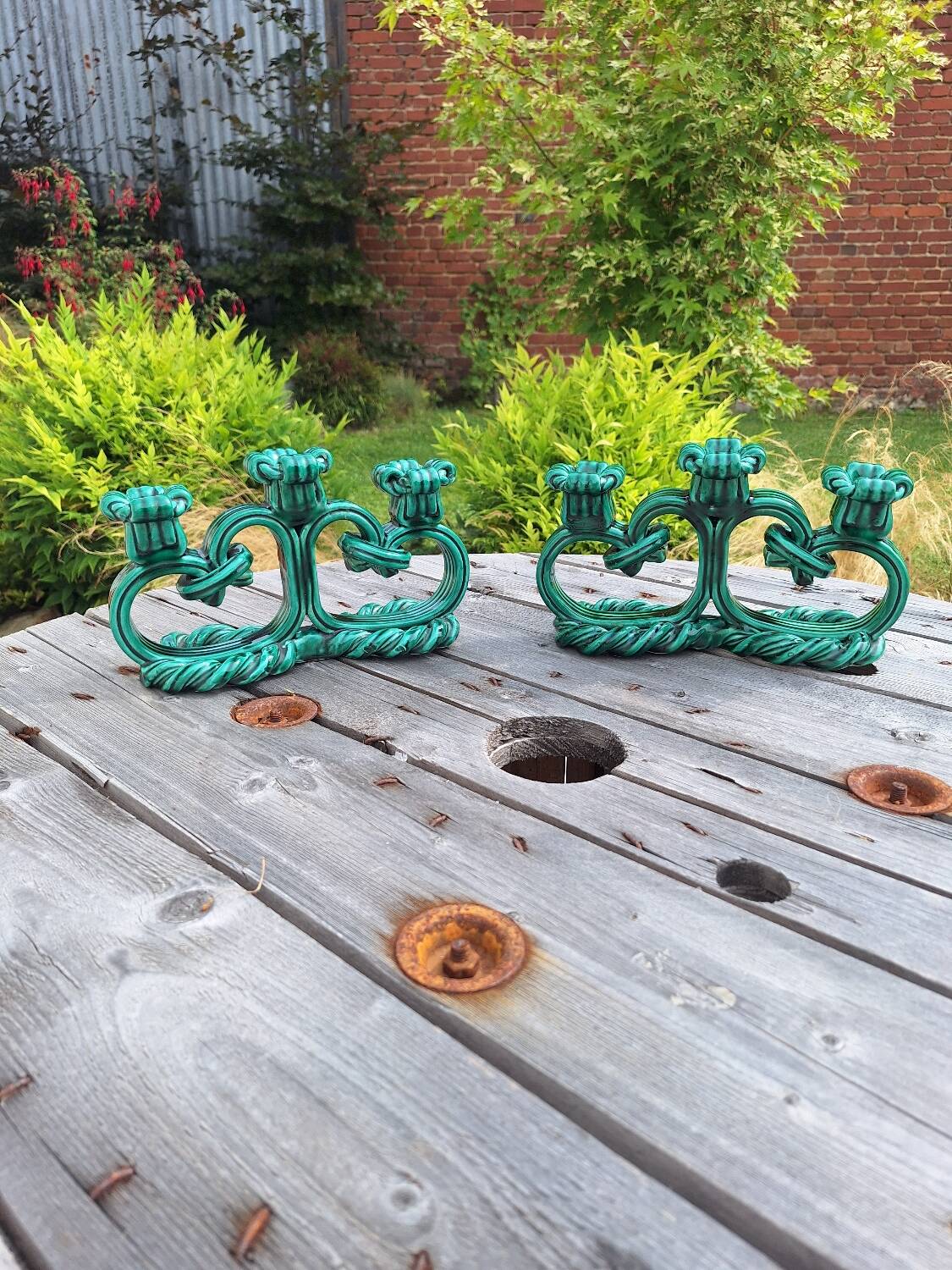 Pair of ceramic candlesticks