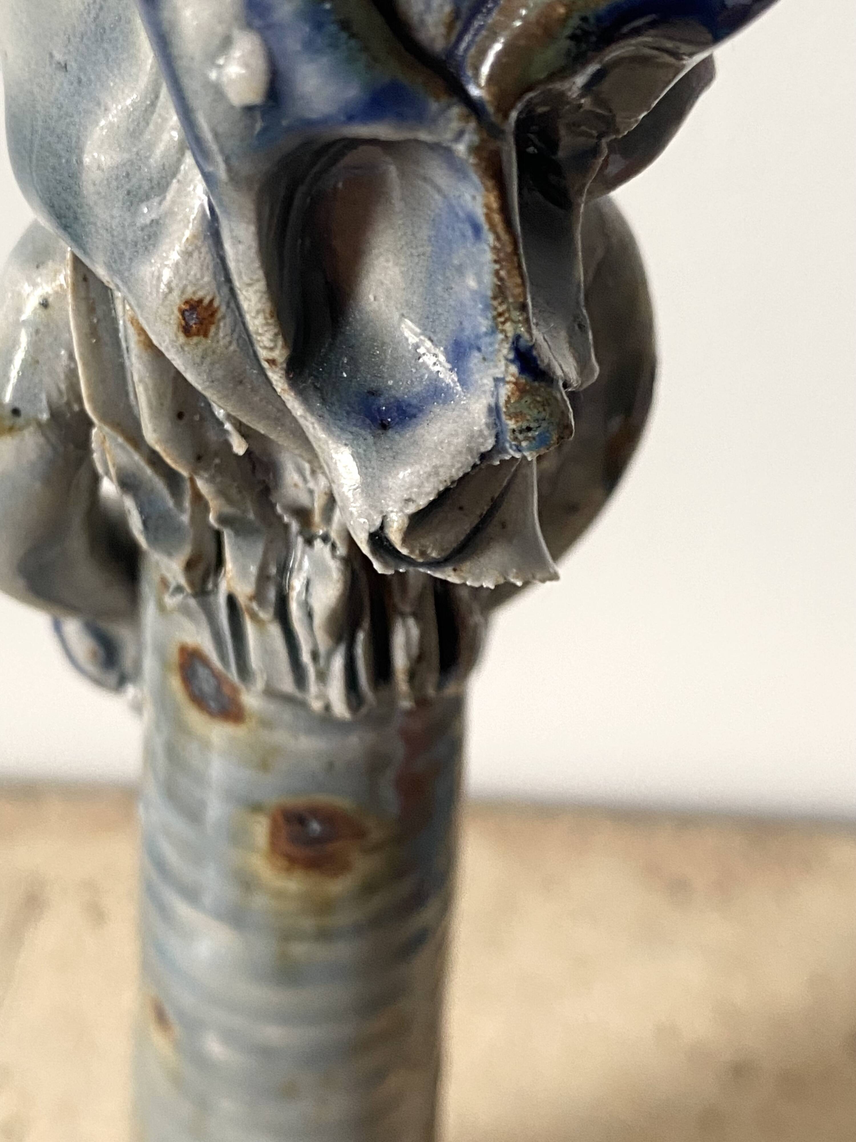 Anthropomorphic ceramic candlestick