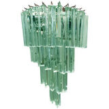 Green-wather “triedro” murano glass twister wall sconce