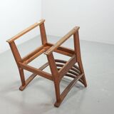 Rare Bas van Pelt Brutalist Oak Armchair with Woven Rush Seat for My Home