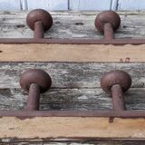 Pair of brown wooden coats