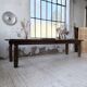 XL farmhouse table in solid oak, brutalist style, 20th century.