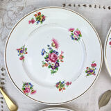 4 small plates iron earth salins model "anny" floral pattern