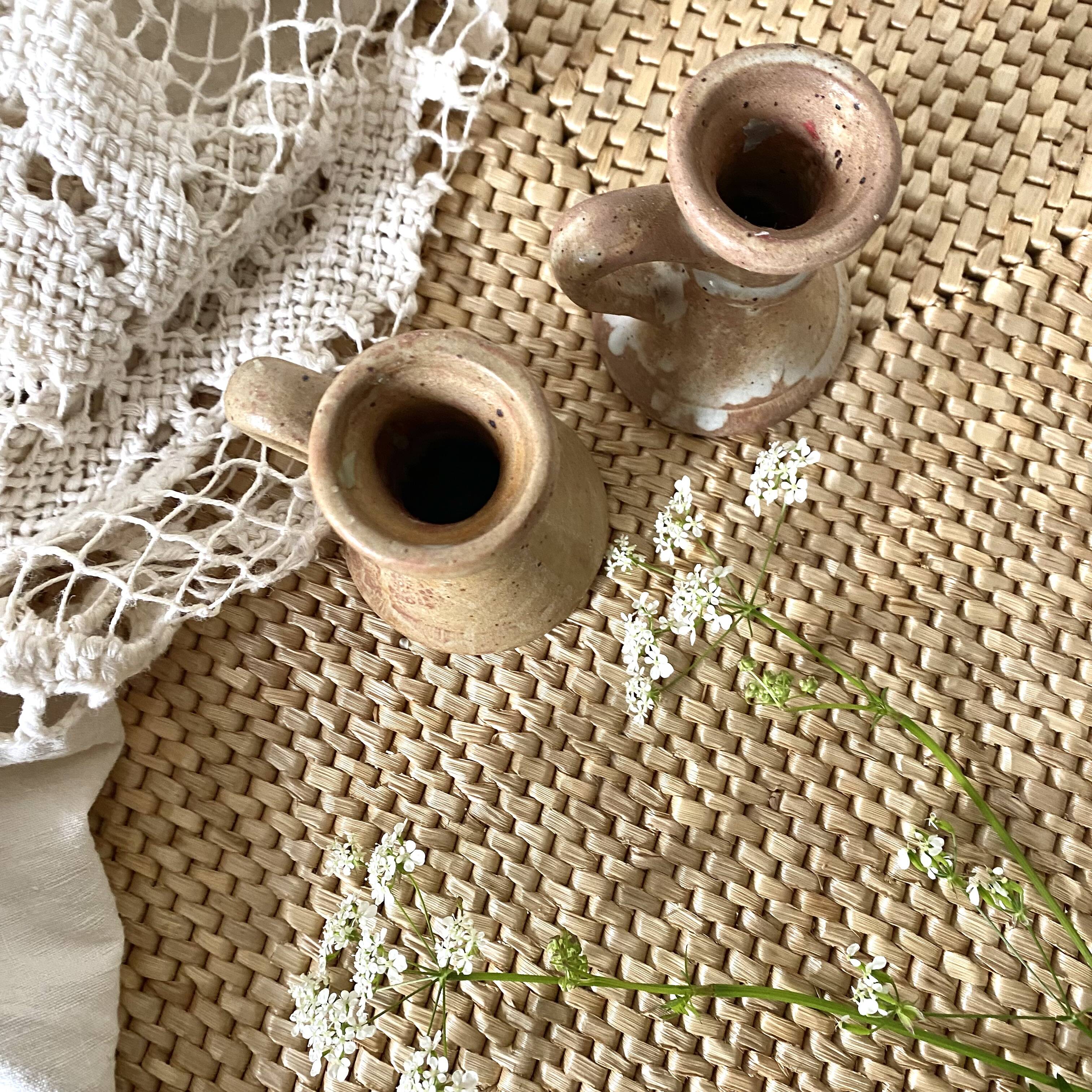 Stoneware candle holders