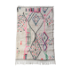 Moroccan Berber carpet Azilal ecru with colorful patterns 250x146cm