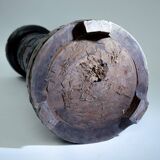 Handcarved wooden pedestal column with grapevine motiv, France 1950s