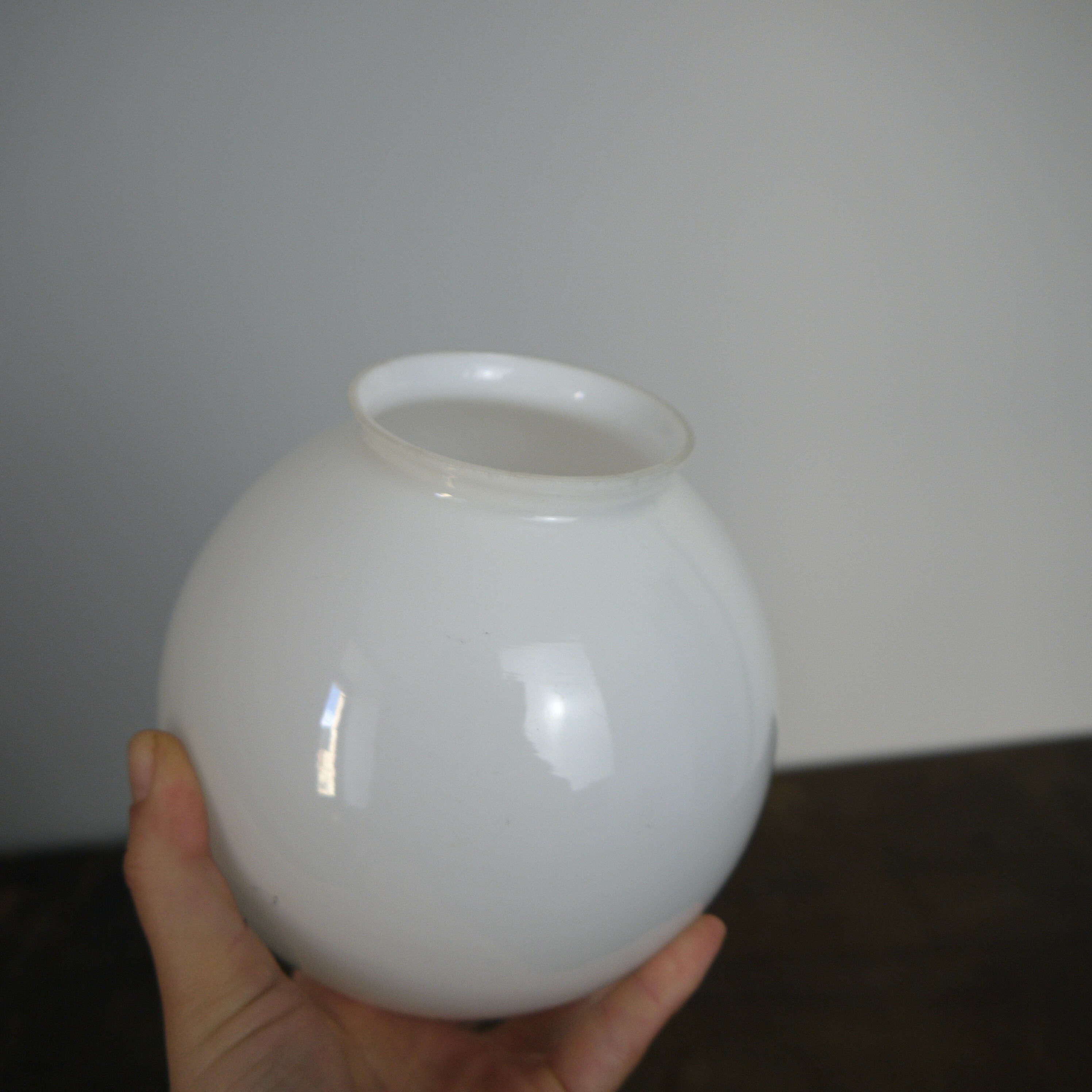 White glass globe '13