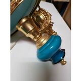 Blue brass and opaline aplique