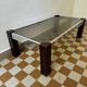 Table basse chromée bois et verre fumé années 70
