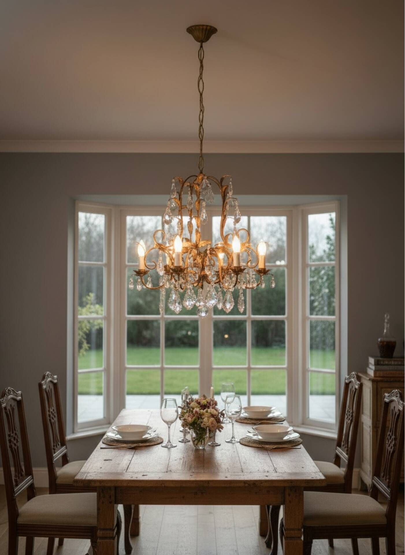Vintage Italian Florentine Gold Gilt Tole Chandelier 1950’s 