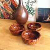 Lot of three precious wooden cups of thuya