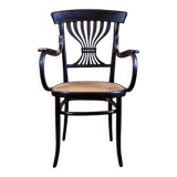 Fischel Jugendstil bistro armchair in curved wood, Thonet period